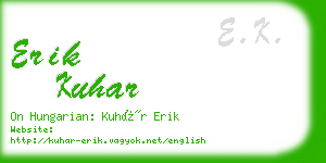erik kuhar business card